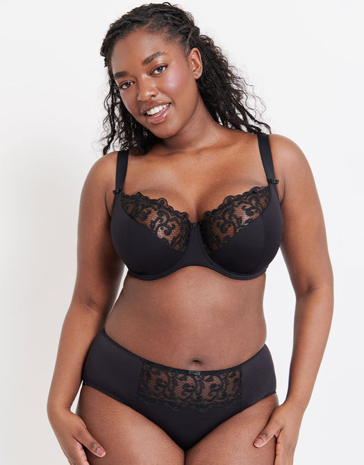 Flirtelle Swirl Balcony Bra Black